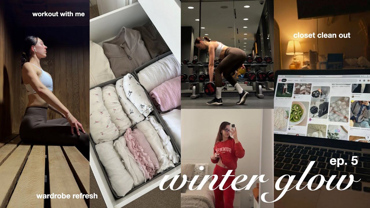 closet clean out, wardrobe reset & recreating Pinterst outfits🤍winter glow ep. 5, wellness series