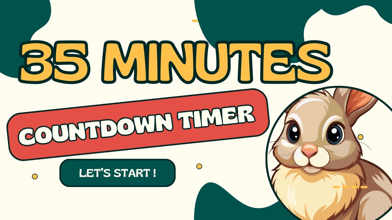 🐰 Rabbit countdown timer from 35 minutes to zero in minutes and seconds ...