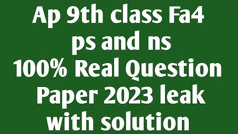 ap fa4 science paper Ap 9th class fa4 || Science question paper 2023 2023