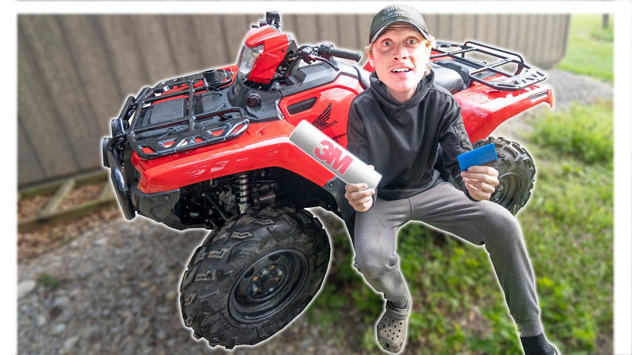 Vinyl Wrapping My 4 Wheeler Plastics! 3M Scotchguard YouTube