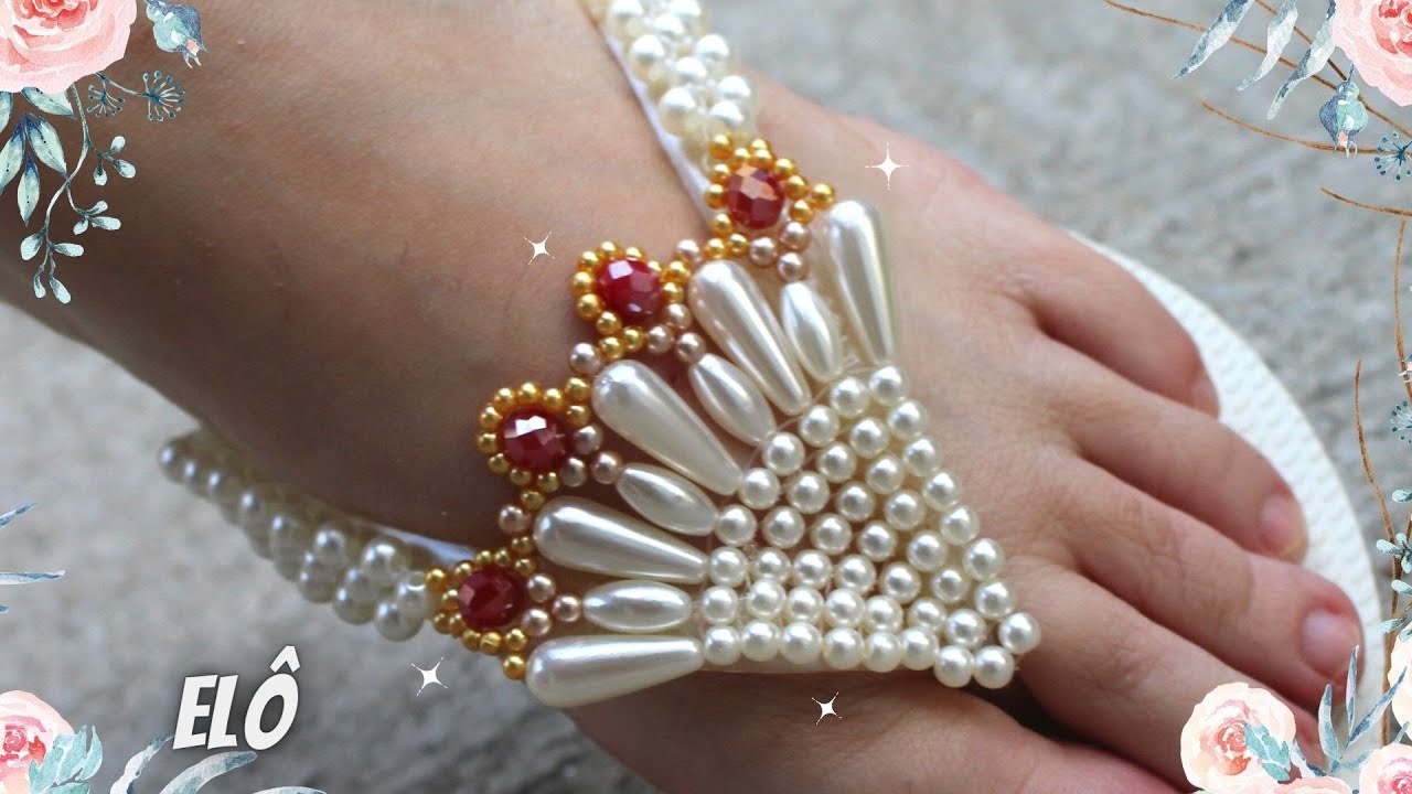 Chinelo decorado: Manta de pérolas nível intermediário(Alta lucratividade💲💲💲)