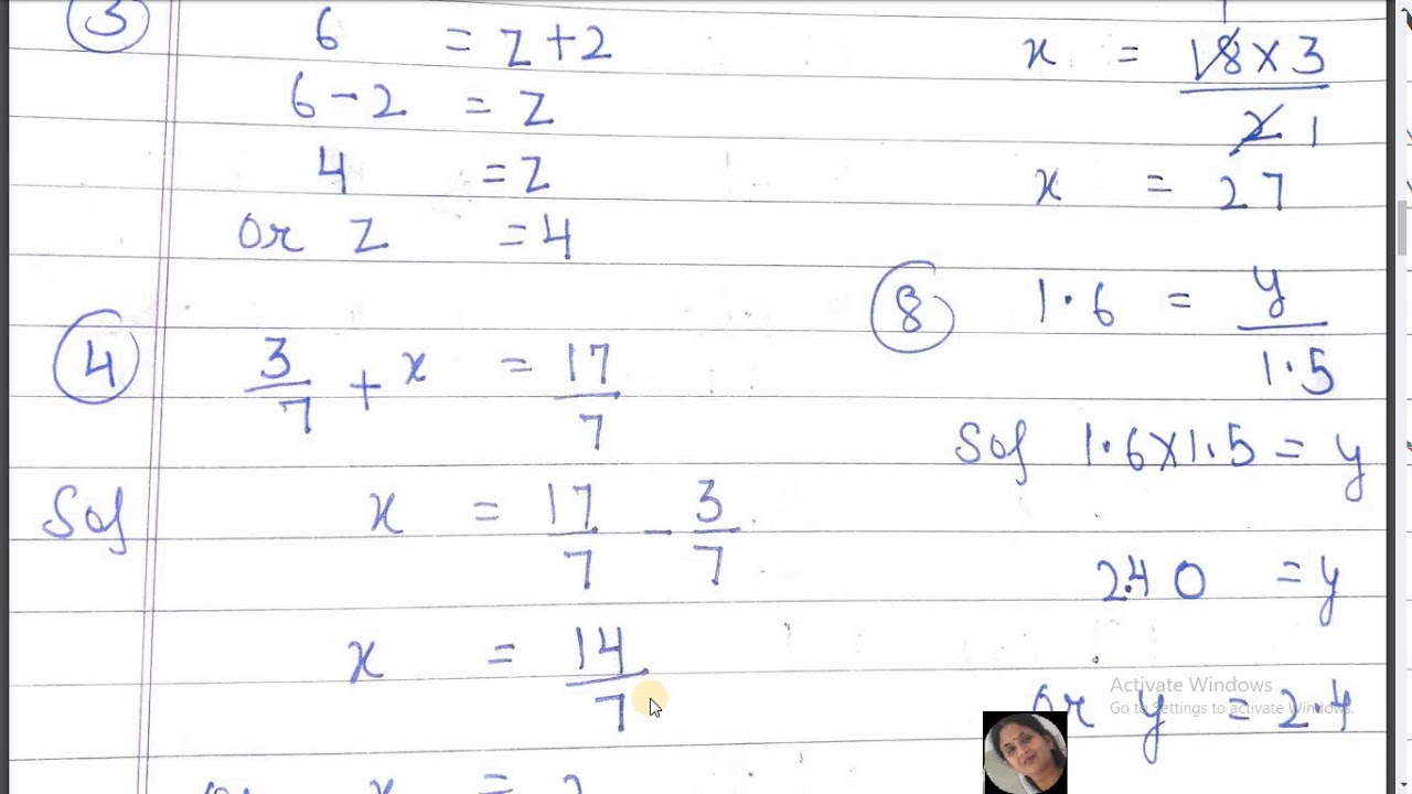 Linear Equations in 1 Variable exercise 2.1 for class 8 - YouTube