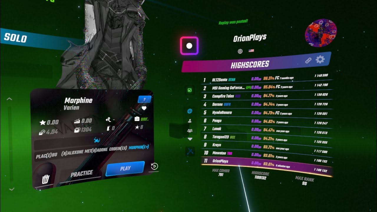 TOP 11 SCORE IN THE WORLD: Varien - Morphine - Version 2 - mapped by AaltopahWi