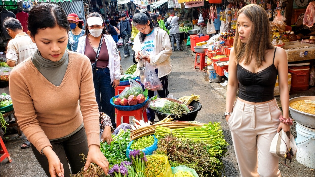 Wonderful Cambodian Street Food 2026 - Walking Tour at  Market