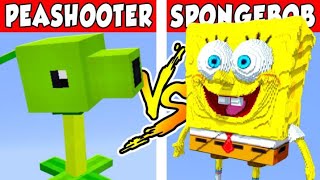 PEASHOOTER vs SPONGEBOB – PvZ vs Minecraft vs Smash