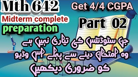 Mth642 Midterm preparation part 2. Mth 642 Imp points. Mth 642 Midterm.