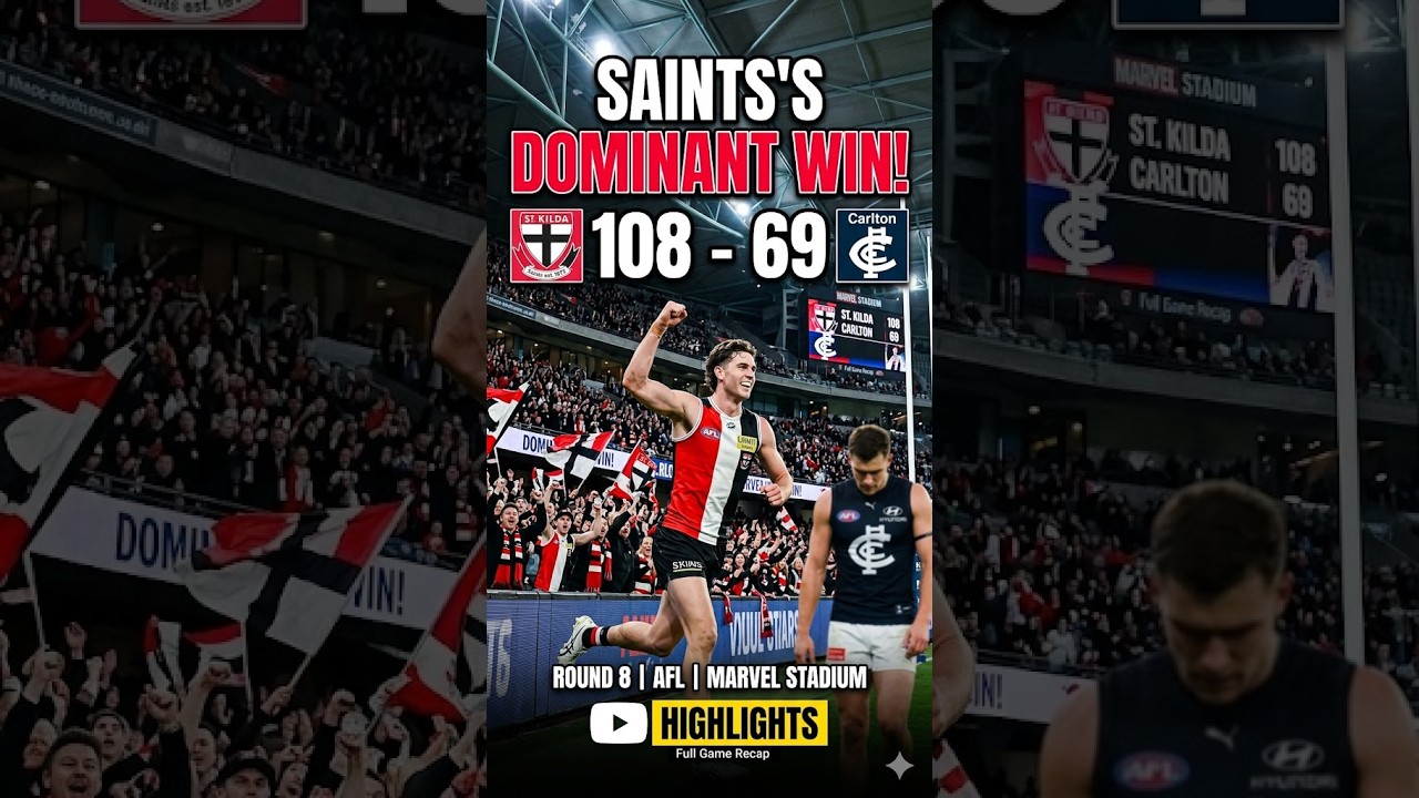 A Yank on the Footy looks at the St. Kilda Saints big win over Carlton in Rd. 8.