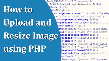 How to Upload and Resize Image using PHP