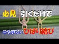【目から鱗】引くだけで強固で緩まないひばり結び　とこトコロープ