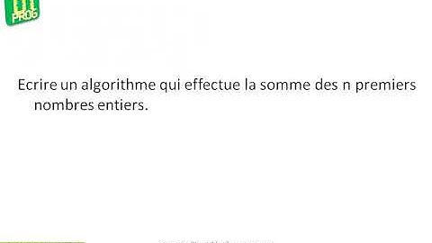 Algorithme de base: structure itérative, la boucle Pour