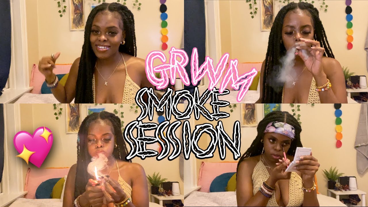 get ready with me smoke sesh // makeup n music 💋