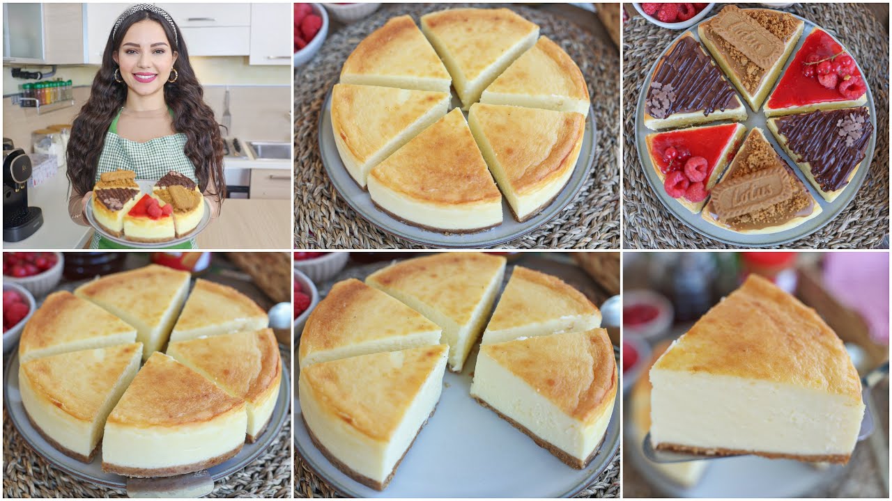 أفضل وصفة تشيز كيك في الفرن😍نيويورك تشيز كيك بنكهات مختلفة بطريقة أسهل منها مافماش وبمقادير مضبوطة👌