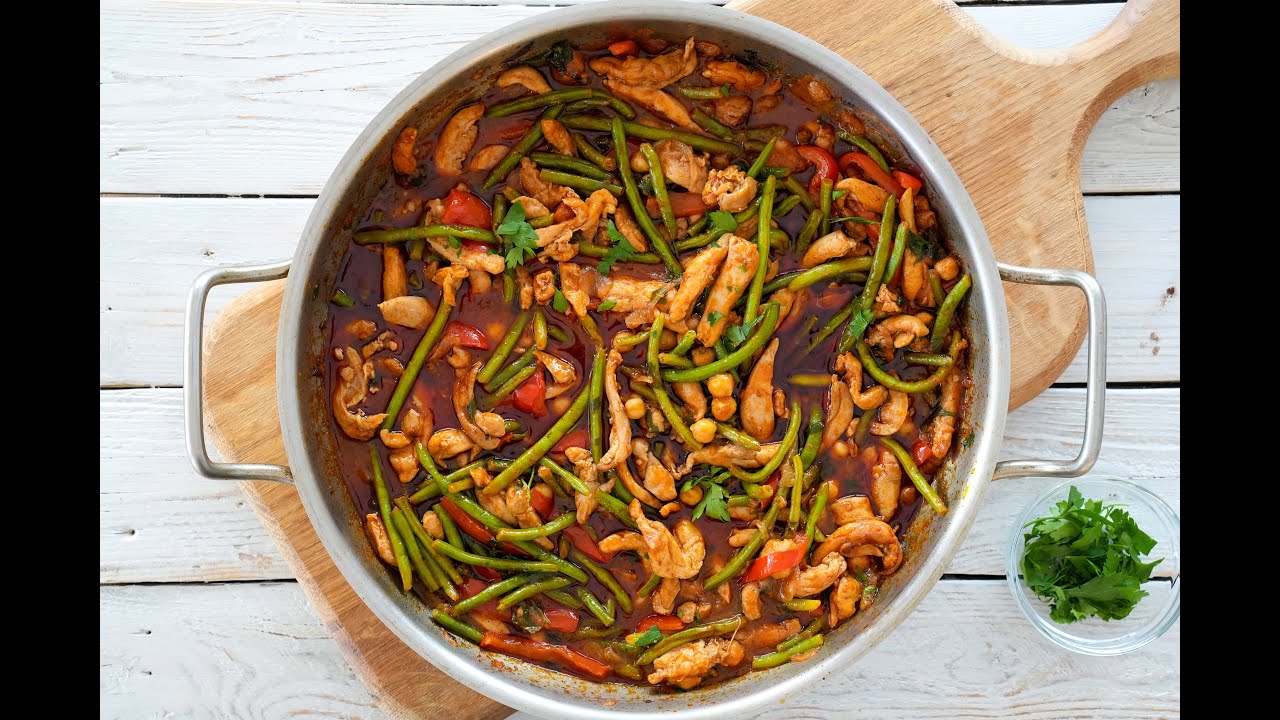 רצועות פרגית עם שעועית וחומוס | פרק- 376 Delicious Chicken Thigh Strips with Beans & Chickpeas