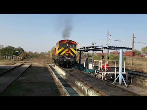 Fueling the Diesel Locomotive at the Pump, and pushing the defective Elektro Locomotive into Depo