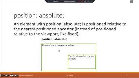 HTML CSS Lecture 10 CSS Positioning Theory in Urdu Hindi By Usman Akram