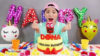 Mukbang Chocolate Cake Million Sub 100만 케이크 먹방 Dona 도나