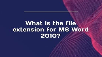 What is the file extension for MS Word 2010?