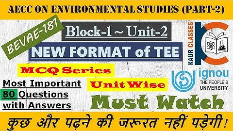 MCQs Based | BEVAE-181 (Part-2) Block-1, Unit-2 | AECC | BAG/BCOMG/BSCG | TEE | IGNOU | Must Watch |