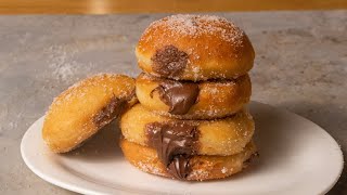 Nutella Bomboloni Nutella Bomboloni Recipe Eggless Nutella Stuffed Donuts Nutella Doughnuts