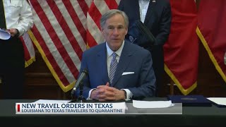 Gov. Abbott issues travel restrictions for people driving from Louisiana to Texas