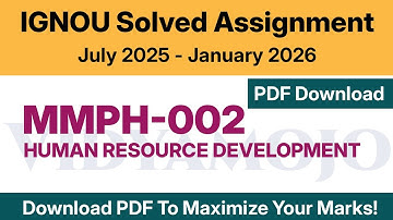IGNOU MMPH 002 Solved Assignment 2025-26 PDF Download | IGNOU MBA