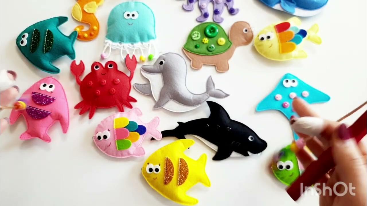 Большой набор Магнитная рыбалка с мягкими массажными морскими ...