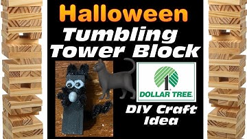 Tumbling Tower Block Tutorial: Black Cat Halloween DIY