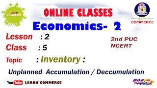 Class 12 Economics | Inventory in Macro Economics | Unplanned Accumulation & Decumulation | HSC 12