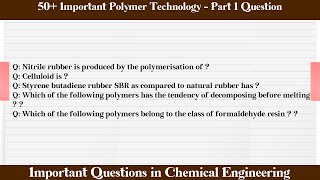 MCQ Questions Polymer Technology - Part 1 with Answers screenshot 4