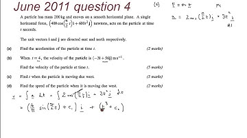 FMSP Revision: AQA M2 June 2010 qn 4 Kinematics Vectors