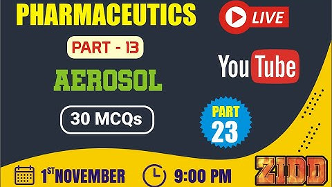 ZIDD SERIES PART-23 | AEROSOL (30 MCQs)