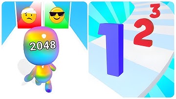 Number Run Merge vs Man Runner 2048 - (New Update, Max Level) 