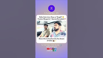 Zoho Interview Process - Freshers’ Blueprint 😍 & Secrets You Must Know🤯! #Zoho #ITFreshers #shorts