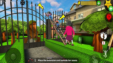 Scary Teacher 3D - troll Miss T many trap and ladders (Mod menu) gameplay part 5118 #scaryteacher3d