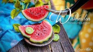 Miniature realistic watermelon cane 🍉 Easy polymer clay tutorial