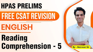 Free CSAT Revision for HPAS | Reading Comprehension - Part 5 | HPAS Prelims 2022 | HPAS CSAT