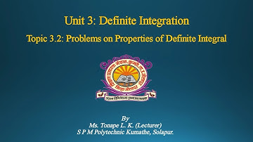 #MSBTE #Diploma #AppliedMathematics #Unit3 #3.2 Problems on Properties of Definite Integral
