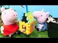 Peppa ve George sincaplar için ağaca ev yapıyor! Çocuklar için etkinlik oyunları