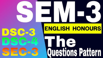CU 3rd Semester English Honours Syllabus 2024-25 |DSC-3,DSC-4,SEC-3 English Honours Question pattern