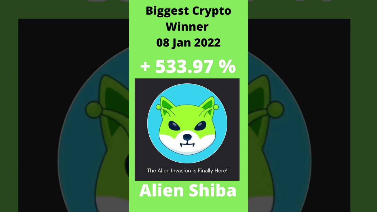 👽 🐶 Alien Shiba Inu Biggest Crypto Winner (08 Jan 2022) alienshiba 