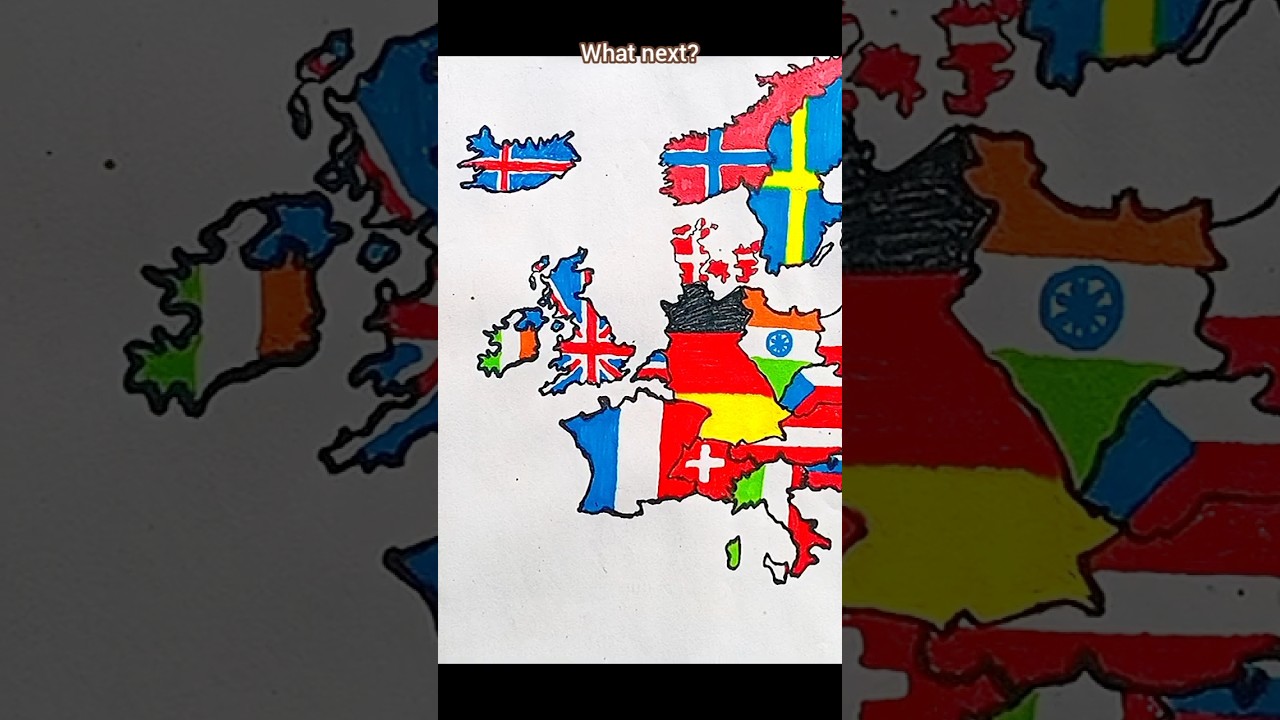 Draw Iceland 🇮🇸 Flag Map 