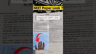 neet paper leaked 2026 telegram @PVT_2026 #shorts #neet #leak