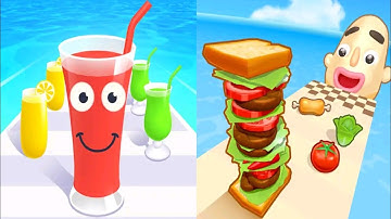 Sandwich Runner VS Juice Run - Gameplay Walkthrough All Levels (Android, iOS) Part 5