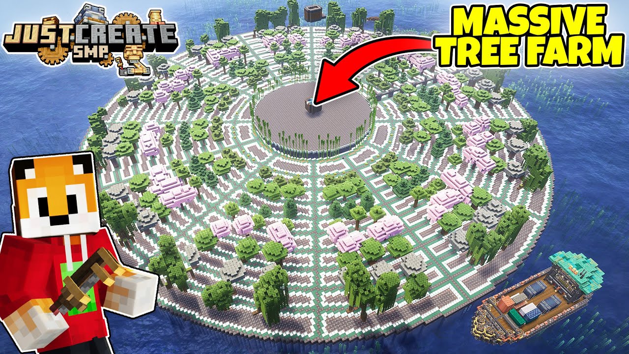 MEGA TREE FARM - Minecraft Create Mod [#23] - YouTube