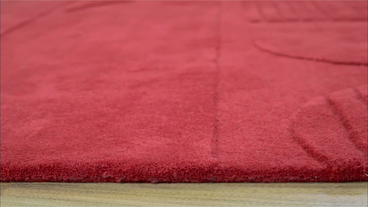 Hand-Tufted Contemporary Vinson Orlando Tomato Red Area Rug Carpet | MAT Living USA