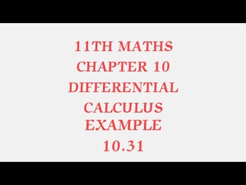 TN CLASS 11TH MATHS/CHAPTER 10/DIFFERENTIAL CALCULUS/EXAMPLE 10.31(‎@MATHSSTUDENT  )