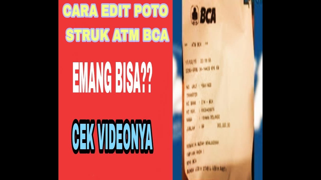 Cara Edit Struk Atm Mudah Banget Youtube