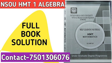 Nsou ug Math honours hmt 1 algebra math book full solution pdf/nsou math/bsc math/math series