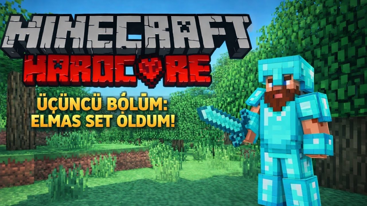 Minecraft 100 günde oynu bitiriyorum BÖLÜM:3 Elmas set oldummm