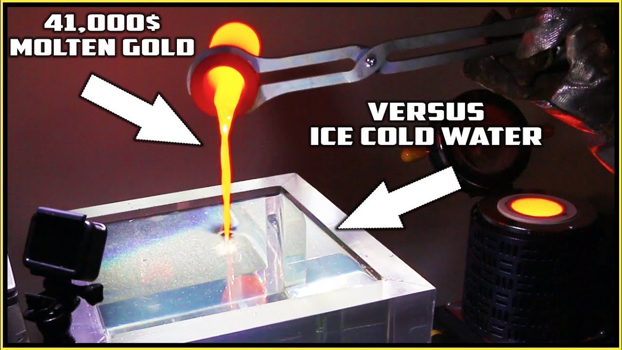 Pouring MOLTEN GOLD in WATER! 41,000 GOLDBAR YouTube